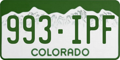 CO license plate 993IPF