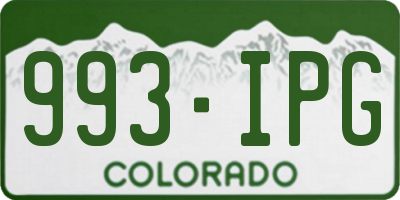 CO license plate 993IPG