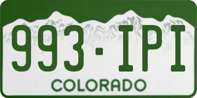 CO license plate 993IPI