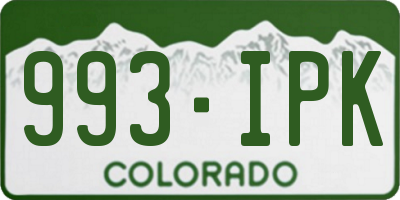 CO license plate 993IPK