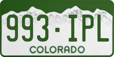 CO license plate 993IPL