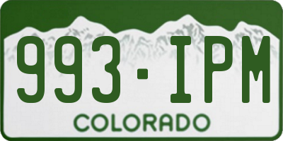 CO license plate 993IPM