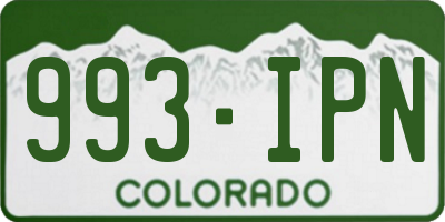 CO license plate 993IPN
