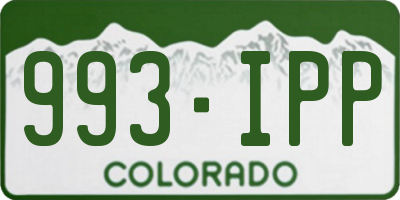 CO license plate 993IPP