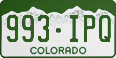 CO license plate 993IPQ