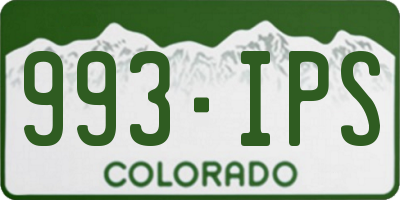 CO license plate 993IPS