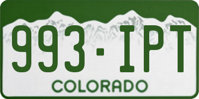 CO license plate 993IPT