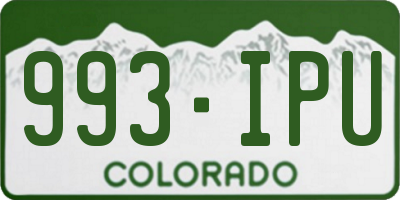 CO license plate 993IPU