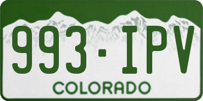 CO license plate 993IPV