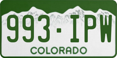 CO license plate 993IPW