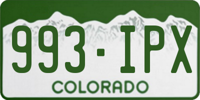 CO license plate 993IPX