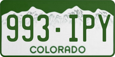 CO license plate 993IPY