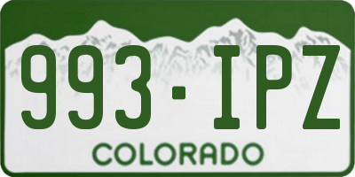 CO license plate 993IPZ