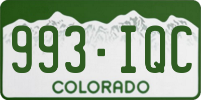 CO license plate 993IQC