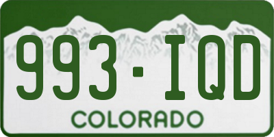 CO license plate 993IQD
