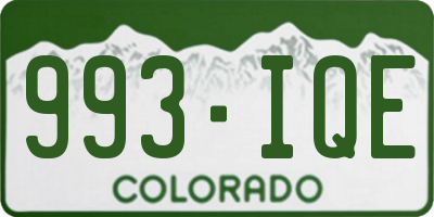CO license plate 993IQE