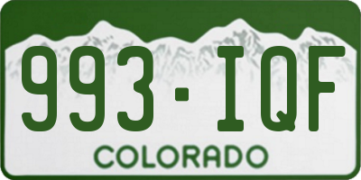 CO license plate 993IQF