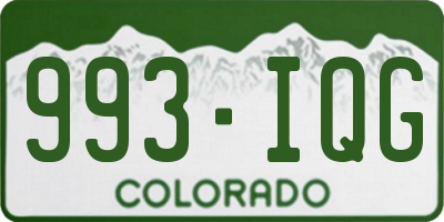 CO license plate 993IQG