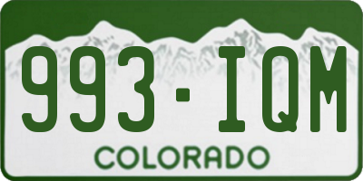 CO license plate 993IQM
