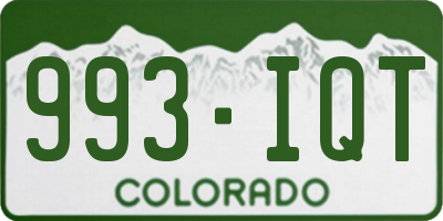 CO license plate 993IQT