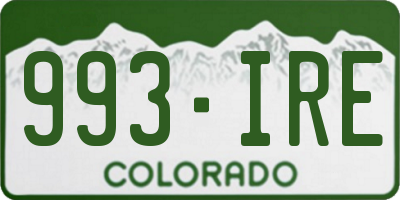 CO license plate 993IRE