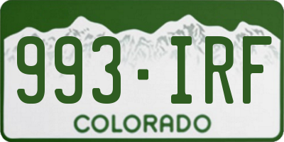 CO license plate 993IRF