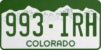 CO license plate 993IRH