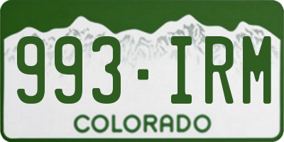 CO license plate 993IRM