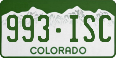 CO license plate 993ISC