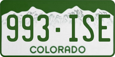 CO license plate 993ISE