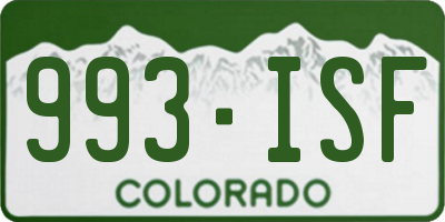 CO license plate 993ISF