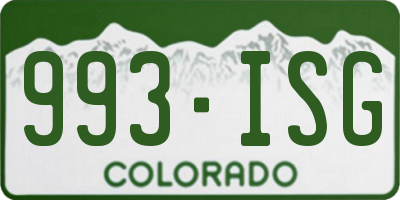 CO license plate 993ISG