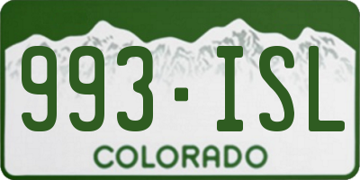 CO license plate 993ISL