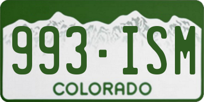 CO license plate 993ISM