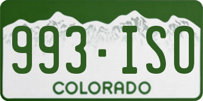 CO license plate 993ISO