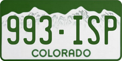 CO license plate 993ISP