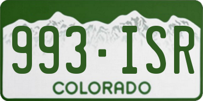 CO license plate 993ISR