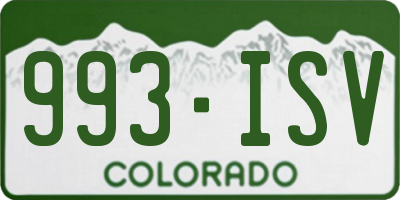 CO license plate 993ISV