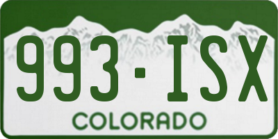 CO license plate 993ISX