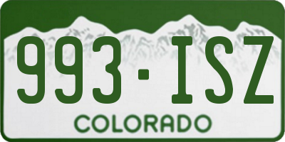 CO license plate 993ISZ