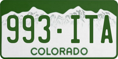 CO license plate 993ITA