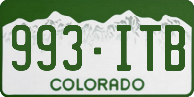 CO license plate 993ITB