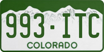 CO license plate 993ITC