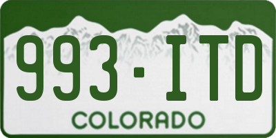 CO license plate 993ITD