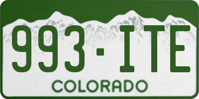 CO license plate 993ITE