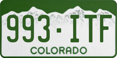 CO license plate 993ITF