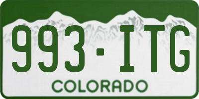 CO license plate 993ITG