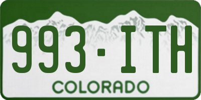 CO license plate 993ITH