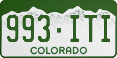 CO license plate 993ITI