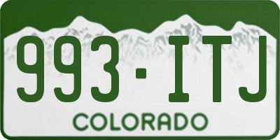 CO license plate 993ITJ
